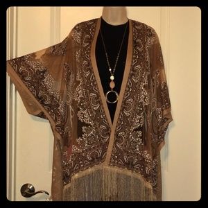 Breathtaking Brand new Golden Brown sheer shawl